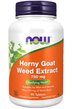 Now Horny Goat Weed Extract 750mg Tabs 90's - with Maca